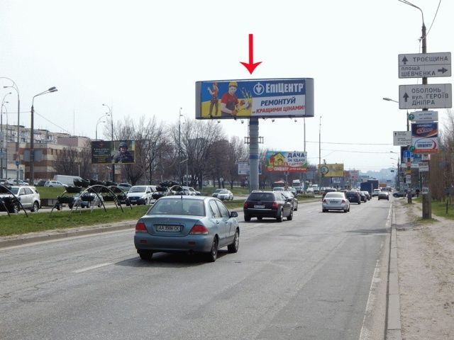 Суперборд 12x4,  Богатирська вул., біля Полярної вул., з боку Вишгорода, до Києва