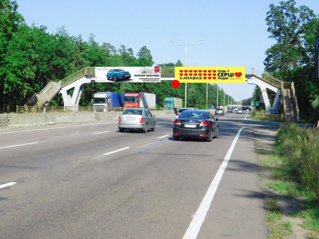 Міст 8x2,  міст пішохідний через Велику Кільцеву дорогу (№1 від вул. Міська) в напрямку до площі Т. Шевченка (праворуч)